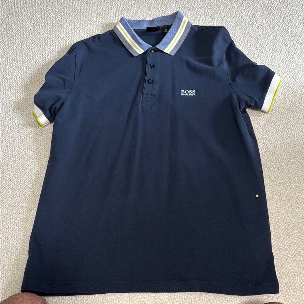 Boss Blue Polo Shirt with Sporty Trim